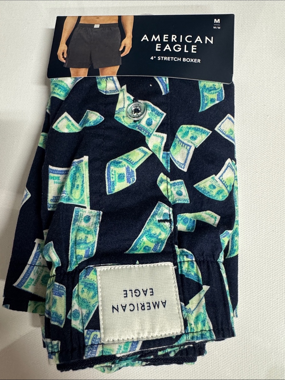 American Eagle Boxers Mens Medium Money Print